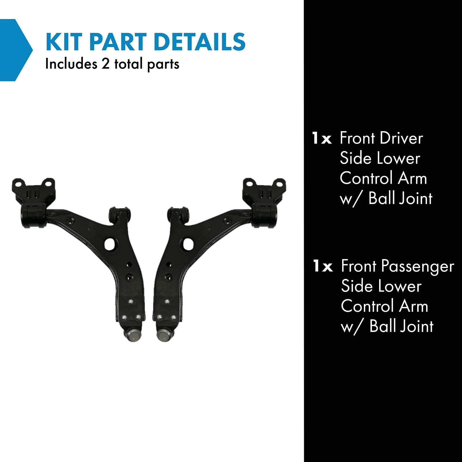 Trq Front Lower Control Arm With Ball Joint Set 2 Piece Driver & Passenger Side Compatible With 2013-2018 Ford Focus 2014-2023 T