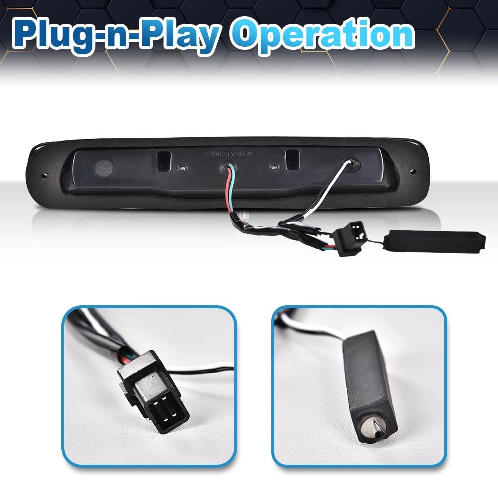 Pit66 3Rd Brake Light Compatible With 1999-2007 Chevy Silverado 1500 2500 3500 & Hd Models /1999-2007 Gmc Sierra 1500 2500 3500