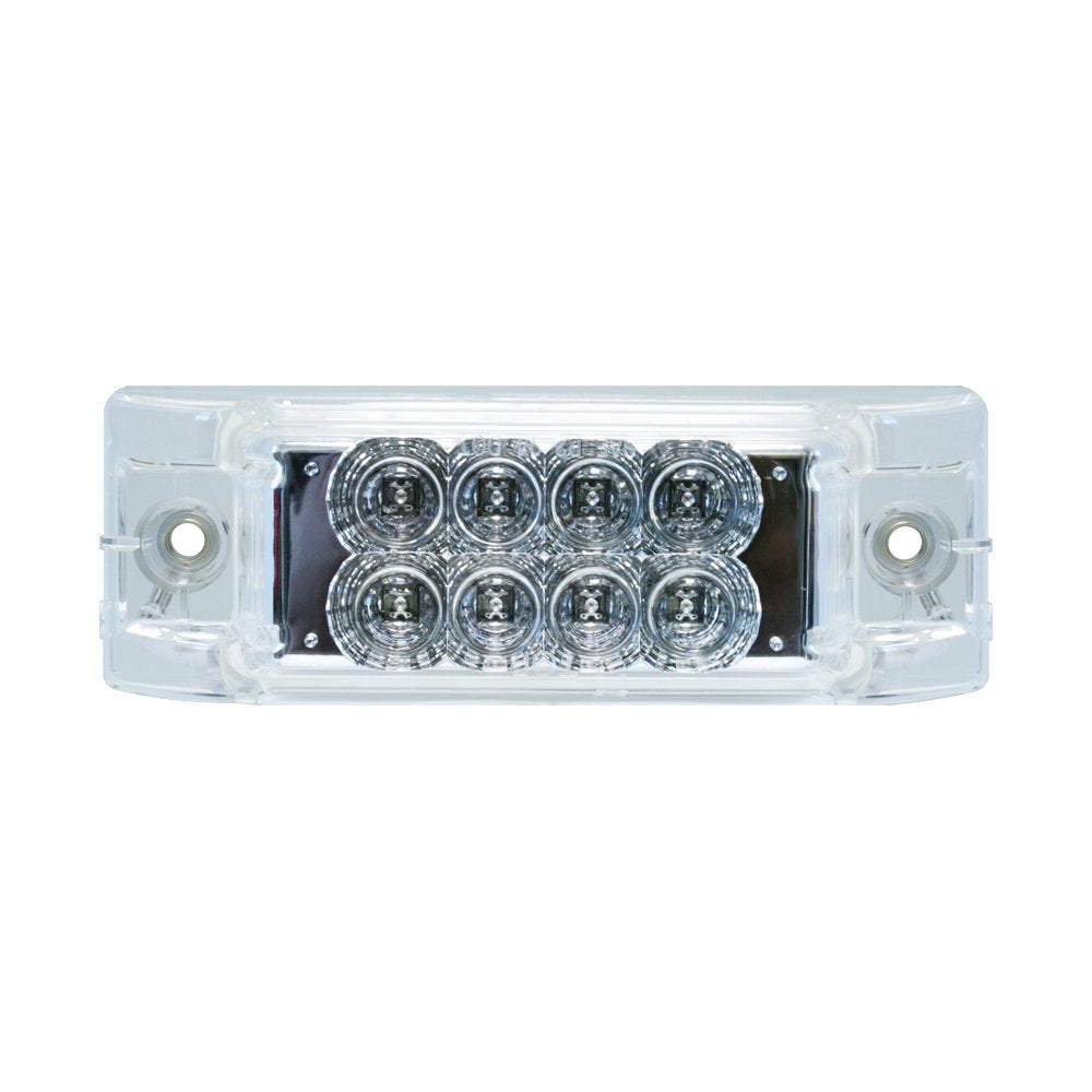 Gg Grand General 77661 Amber Rectangular Spyder 8-Led Marker And Clearance Sealed Light With Clear Lens