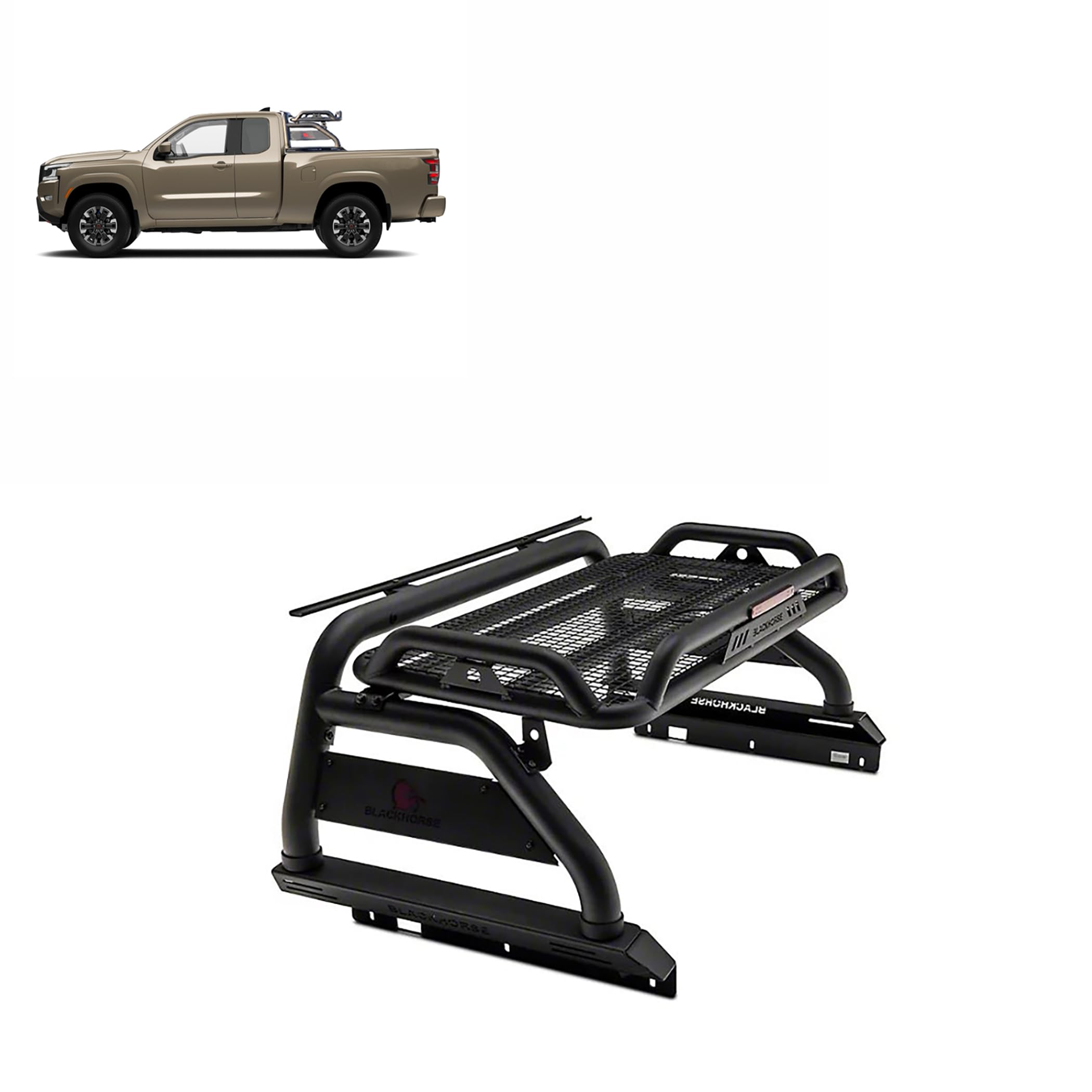 Black Horse Off Road Atlas Roll Bar Black Compatible With 2022-2023 Nissan Frontier-Atr22