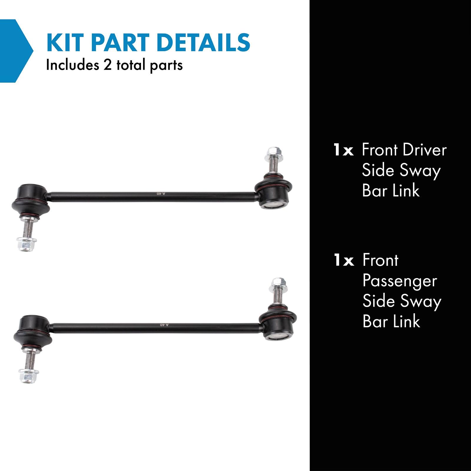 Trq Front Sway Bar Stabilizer Link Set Compatible With 2016-2021 Tesla X