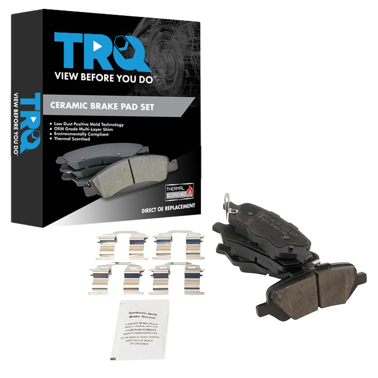 TRQ Rear Brake Pads Ceramic Compatible with 2009-2015 Toyota Venza