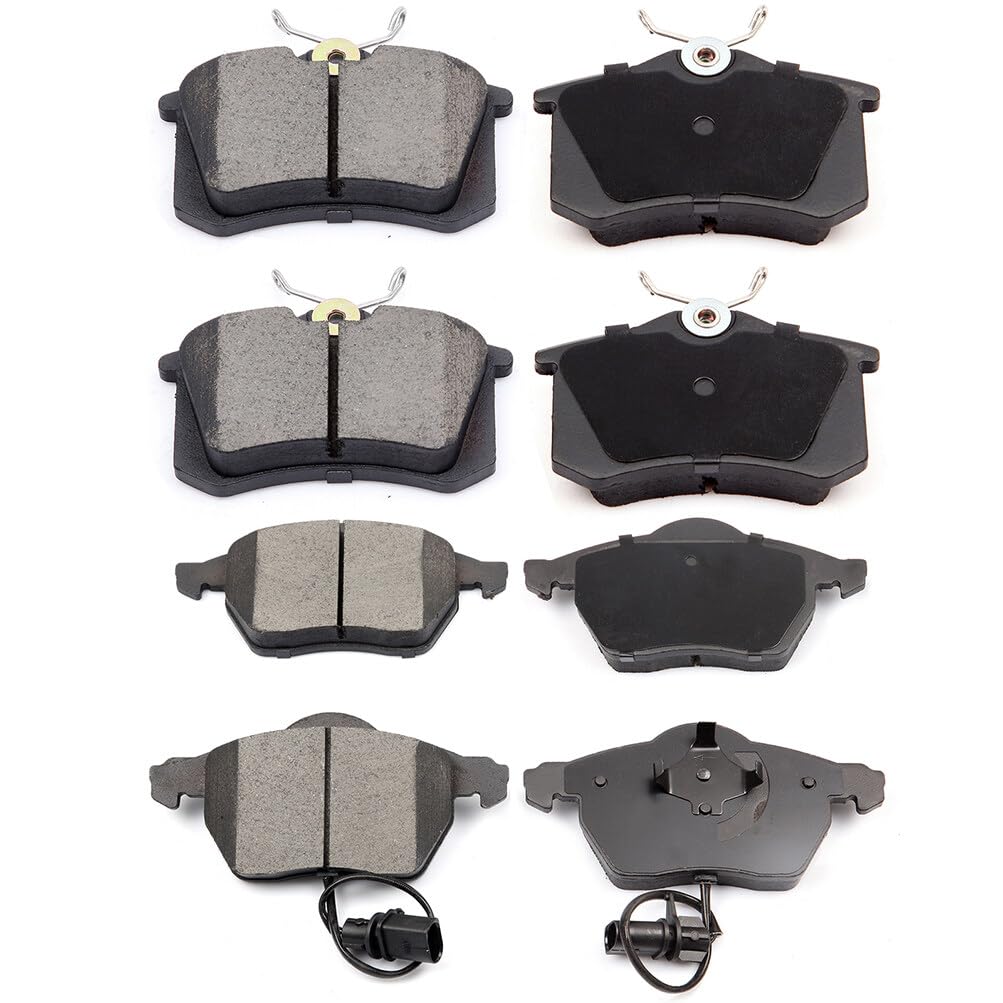 Cciyu D840 D1017 Front & Rear Ceramic Disc Brake Pads Kit For Audi A4 99-08, Audi A6 98-04, Volkswagen Passat 99-05 8Pcs