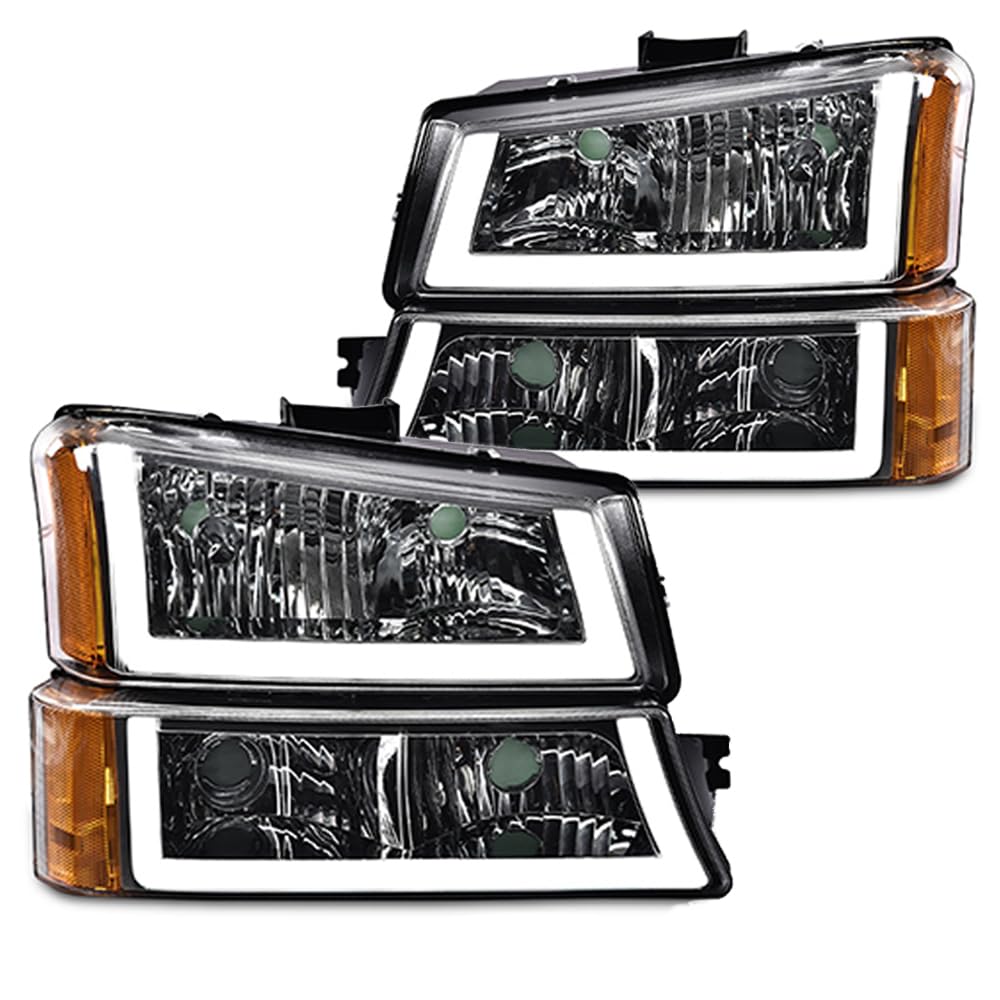 Pit66 Led Headlight Assembly Compatible With 03-06 Chevy Silverado 1500 2500 3500 Hd Model/Fit 03-06 Avalanche 1500 2500 (Fit No
