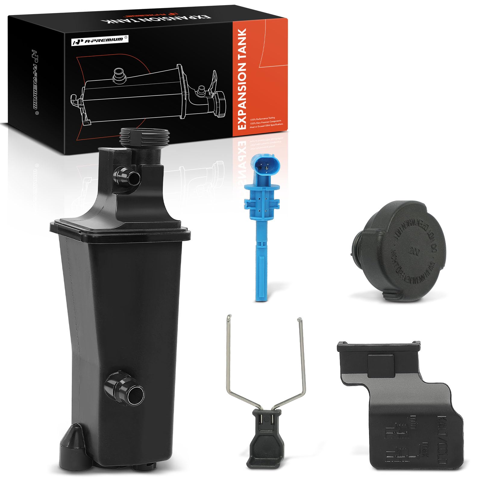 A-Premium Engine Coolant Overflow Recovery Reservoir Tank - W/ Sensor & Cap [DOHC, 6Cyl 2.2 2.5 2.8 3.0L] Compatible with BMW E4