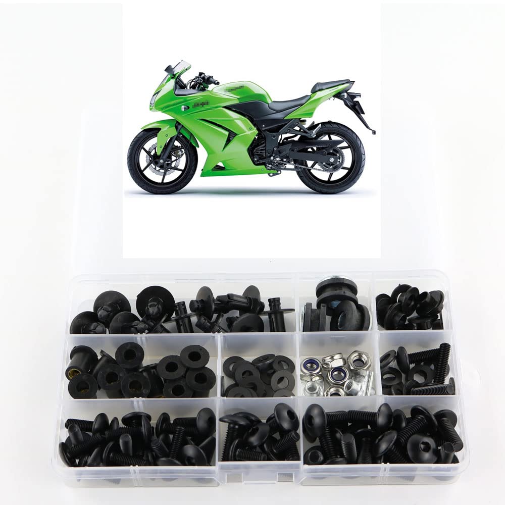 Xitomer Full Sets Fairing Bolts Kits, Fit For Ninja250R Ex250R 2008 2009 2010 2011 2012, Mounting Kits Washers/Nuts/Fastenings/C