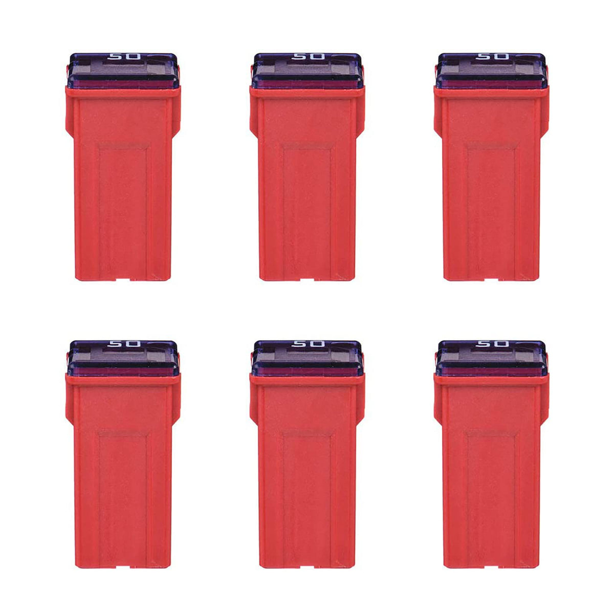 6 Pieces Tall Standard Fuses 50 Amp Jcase Box Shaped Fuse Compatible For Ford Chevy Gm Nissan Toyota Pickup Trucks Cars Suv