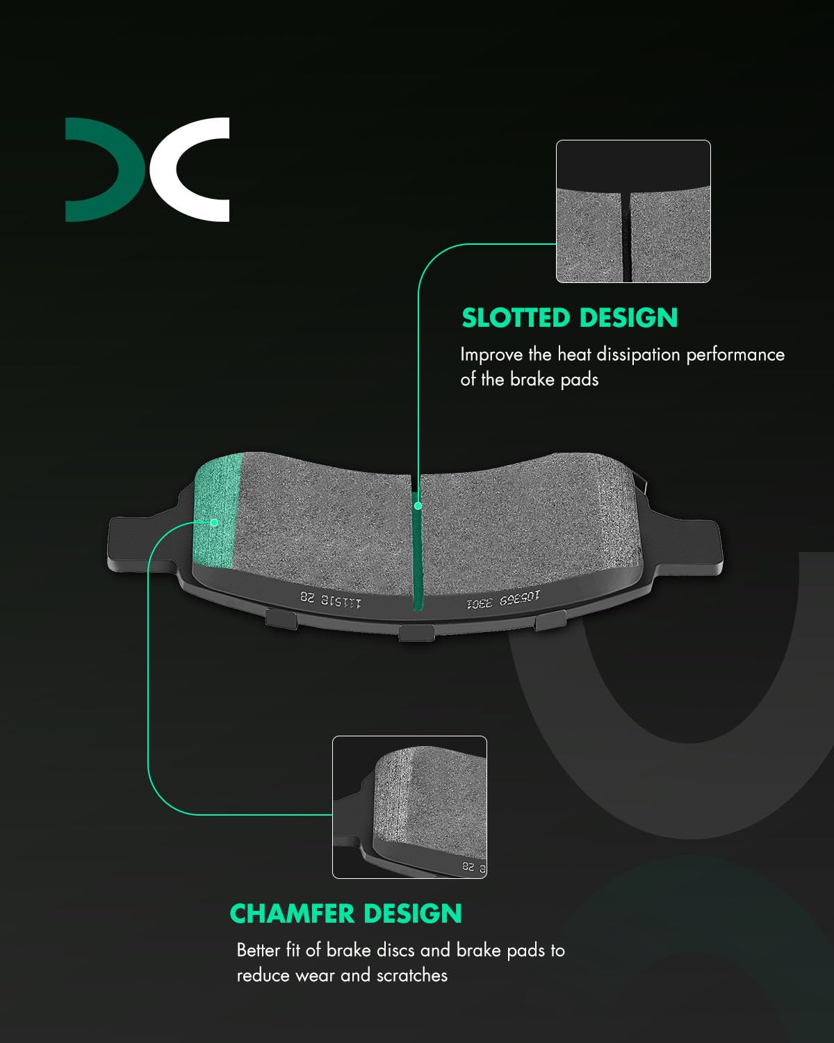 Ceramic Pads Kits,Scitoo 8Pcs Brakes Pads Set Fit For Buick Enclave,Rainier,For Chevy Ssr,Trailblazer Ext,Traverse,For Gmc Acadi