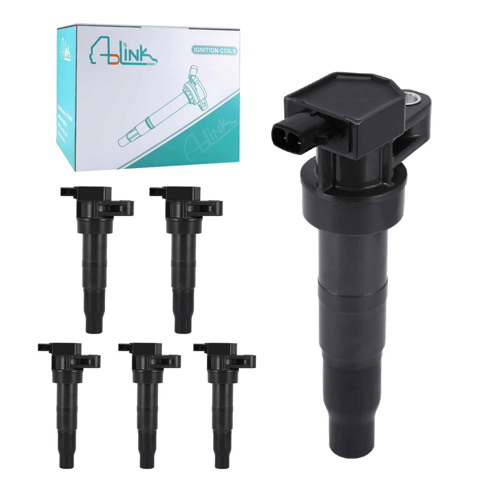 Aulink 6Pcs Uf546 Ignition Coil Pack 2.4L 3.3L 3.5L 3.8L For 2006-2019 Hyundai Azera Entourage Genesis Coupe Santa Sonata Veracr