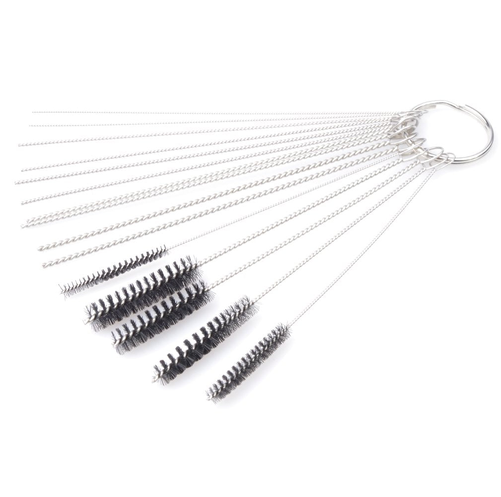 Dosens Carburetor Carbon Dirt Jet Remove Cleaner Carb Cleaner Cleaning Brushes Kit Multi Purpose Nylon Tube Brushes - 20 Needles