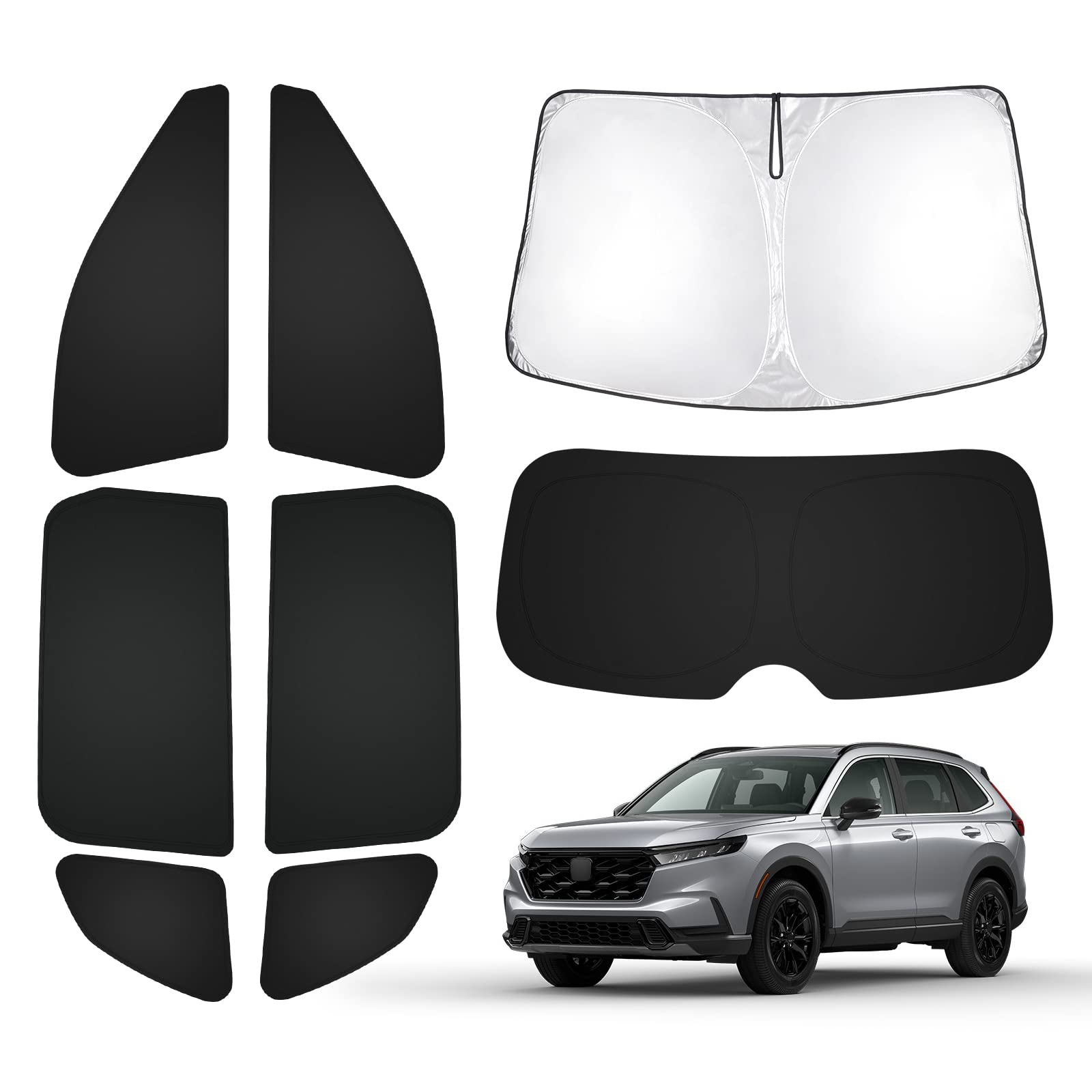 T Tgbros Window Sunshade For 2023-2025 Honda Crv Windshield Side Rear Window Full Set Car Privacy Sun Shades Custom Fit Foldable