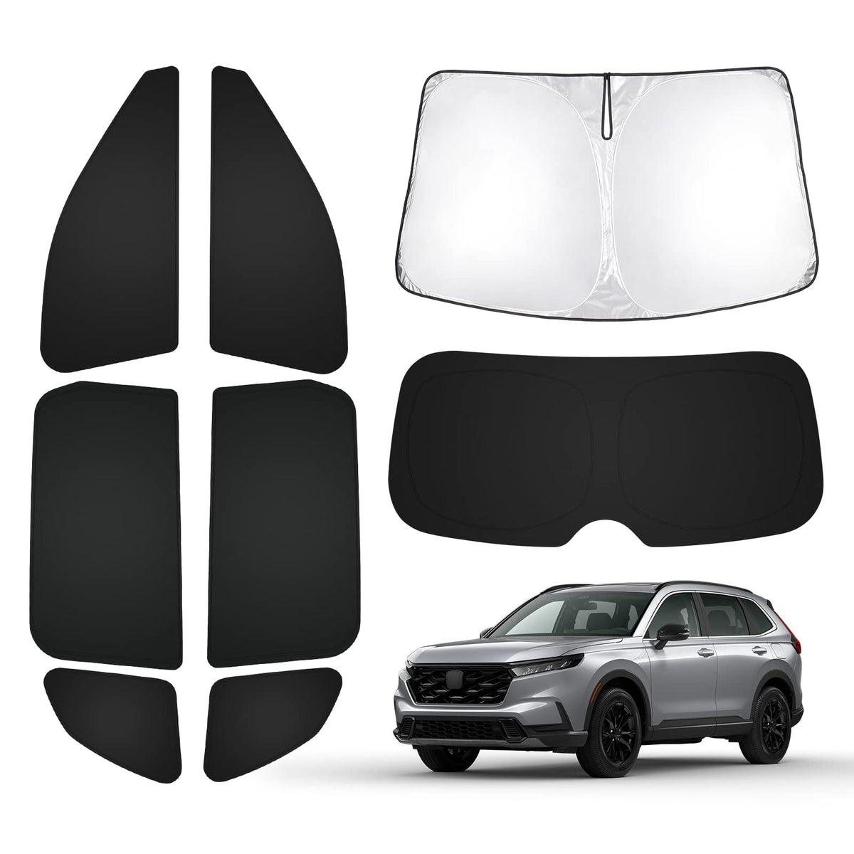 T Tgbros Window Sunshade For 2023-2025 Honda Crv Windshield Side Rear Window Full Set Car Privacy Sun Shades Custom Fit Foldable