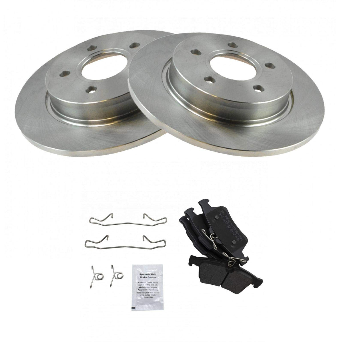 Trq Rear Brake Pad & Rotor Kit Brake Pads Brake Rotor Semi-Metallic Compatible With 2012-2018 Ford Focus