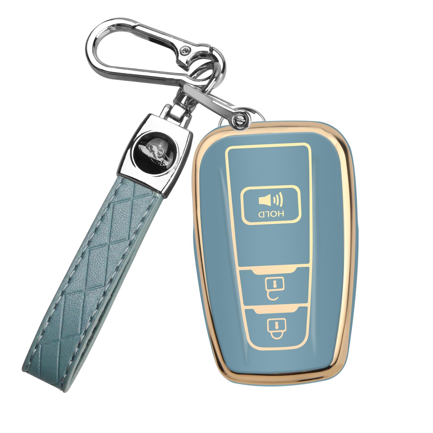 Mild East For Toyota 4Runner Key Fob Cover With Keychain, Soft Tpu Full Protection Key Case Shell Compatible With 2016-2024 Rav4