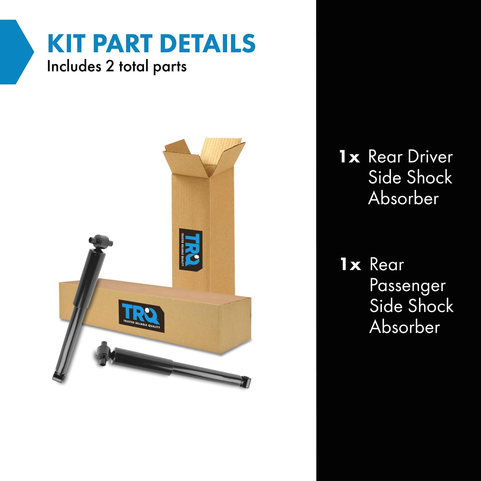 Trq Rear Shock Absorber Set Compatible With 2000-2007 Ford Focus