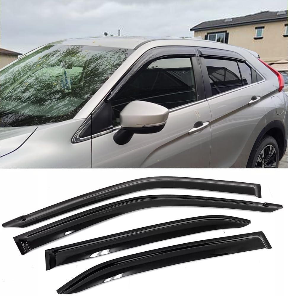 Darodcar Window Visors Rain Guards for Mitsubishi Eclipse Cross 2018-2025, Dark Smoke Tint, 4pcs Acrylic Vent Deflectors