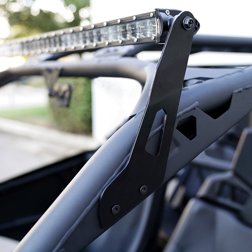 Xprite 50' Upper LED Light Bar Mounting Brackets for 2017 2018 2019 2020 2021 Can-Am Maverick X3 Models with Stock Roll Cage Only