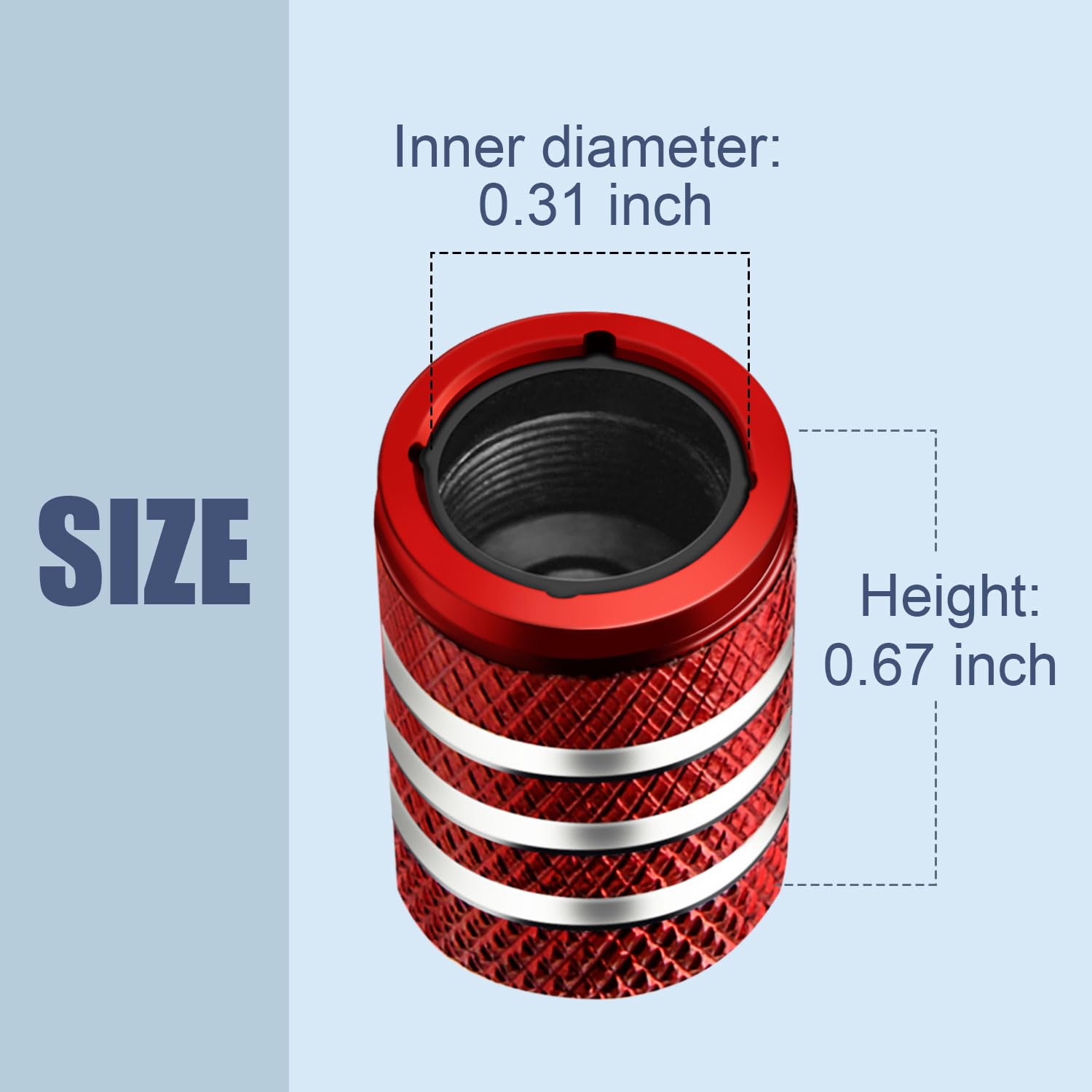 Tire Valve Stem Caps Cover - (5 Pack) Tire Air Cap N2 Nitrogen Metal With Plastic Liner Corrosion Resistant Leak-Proof For Car Truck Motorcycle Bike Red