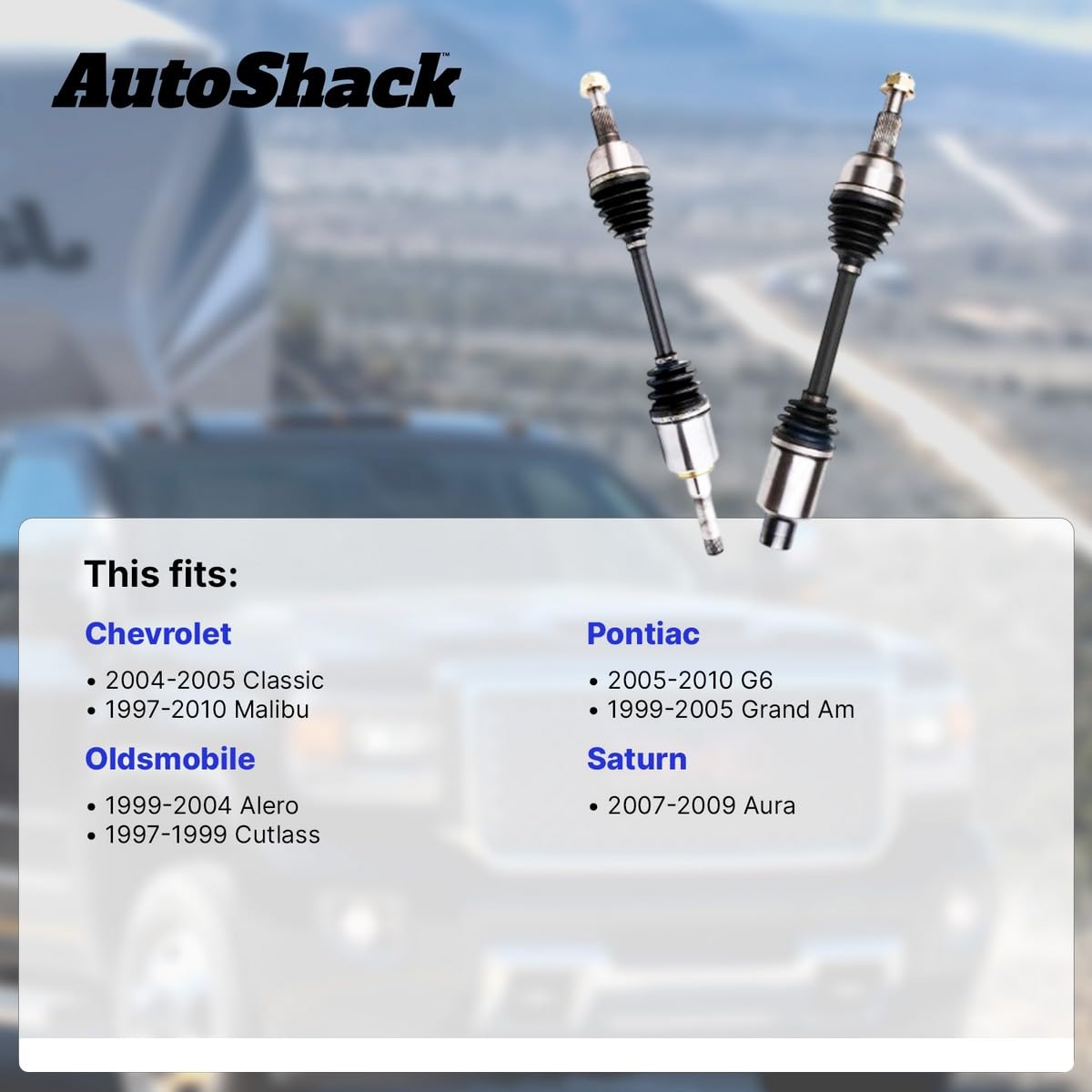 Autoshack Front Cv Axle Drive Shaft Neoprene Boots Pair 2 Driver And Passenger Side Replacement For Pontiac G6 Grand Am Saturn Aura Oldsmobile Alero Cutlass Chevrolet Classic 1997-2010 Malibu Dsk598Pr