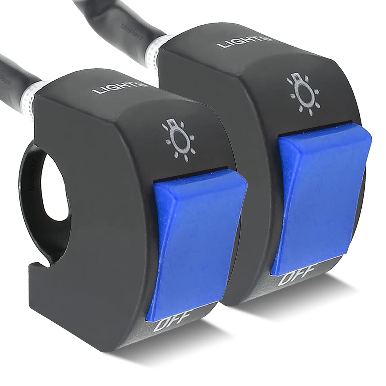 2 Pieces Motorcycle Handlebar Switch Handlebar Toggle Switch with On Off Push Button for U5 U7 U2 Motorcycles Scooter Electrombi