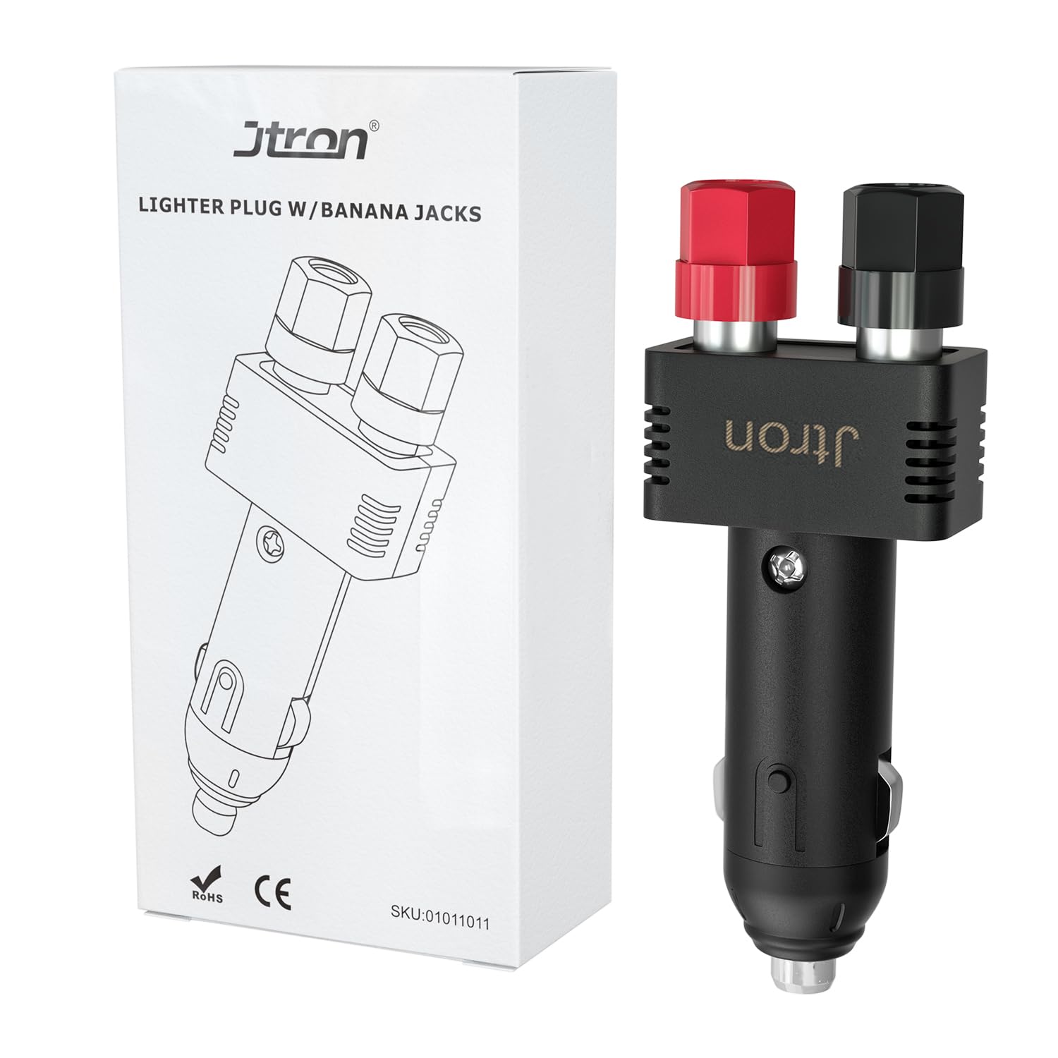 Jtron Dc 12V 10A Male Cigarette Lighter Plug With Power Wiring Cable Car To Take Power Black Power Cord For Inverter