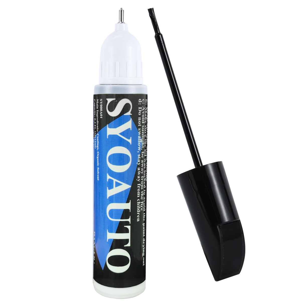 Syoauto Flat Black Car Touch Up Paint, Auto Touch Up Paint Flat Black Scratch Repair Automotive Flat Black Car Paint Pen 2 In 1