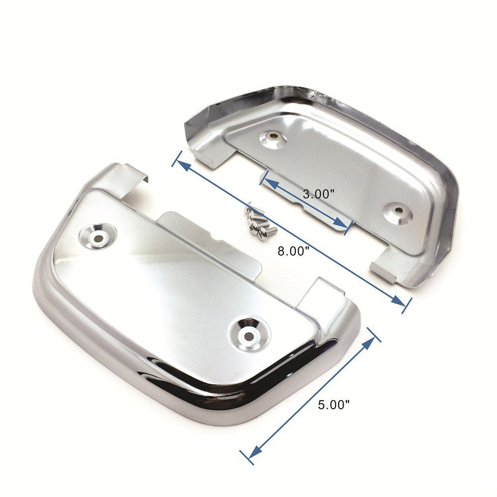 HTTMT MT216-115- Chrome Passenger Footboard Covers Compatible with Harley Street Bob FXDB/Road Glide FLTRX/Tour Glide Classic FL