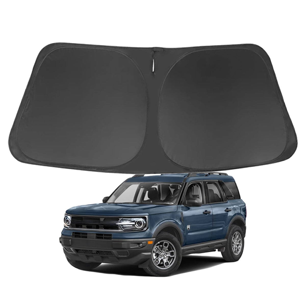 Bronco Sport Custom Windshield Sun Shade for Bronco Sport 2021-2025 Front Window Sunshade Sun Visor 240T Shade Blocks UV Rays Ca