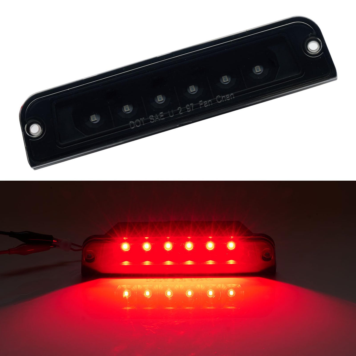 Cxdar Third 3Rd Brake Light Led For 1997-2006 Jeep Wrangler, High Mount Rear Brake Lights Assembly For 97-06 Wrangler Tj, Waterp