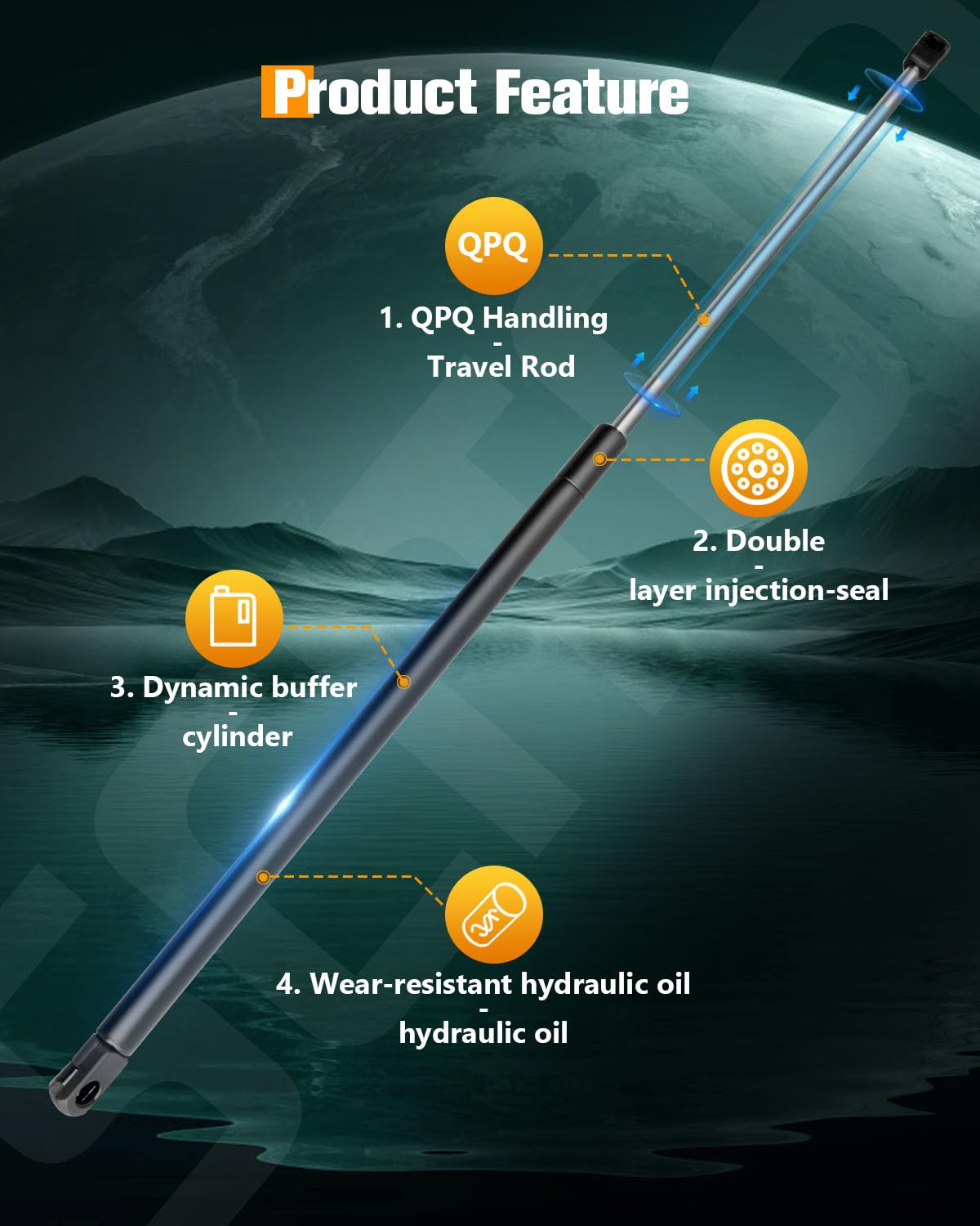 Scitoo Hood Lift Supports Replacement Struts Gas Springs Shocks Fit For Toyota Camry 2.4L 2007-2011,For Toyota Camry 2.5L 2010-2