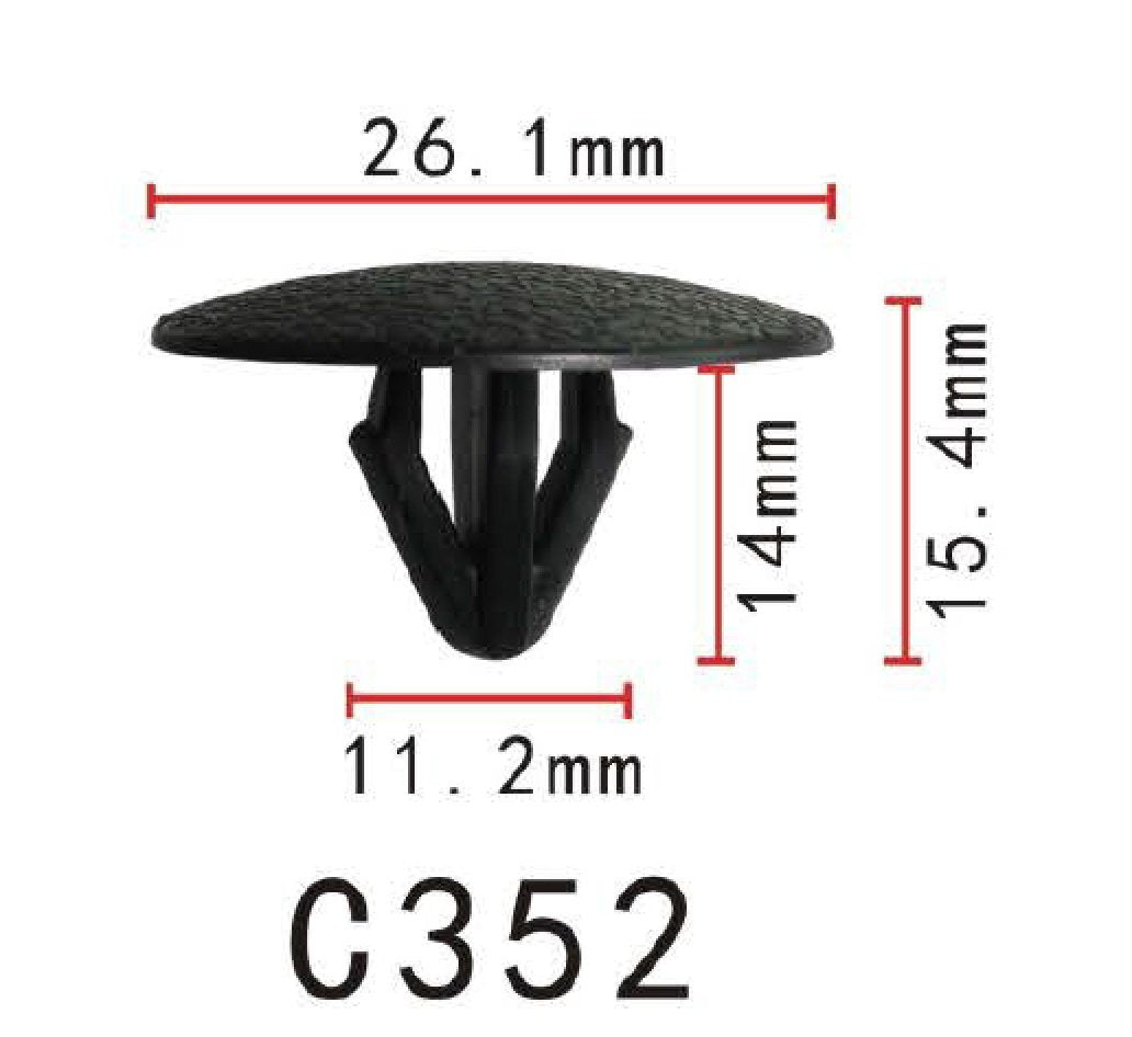 Autobahn88 Retainer Clip For Hood Insulation, Compatible With Hyundai (Oem: 8112637010, 8112637000) (Pack Of 20)