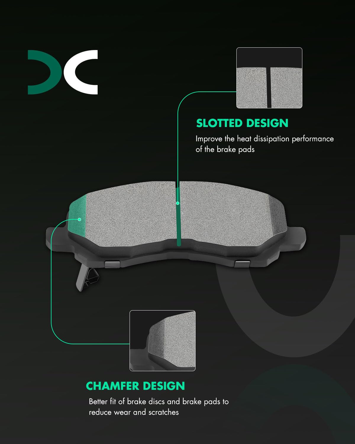 Scitoo D866 D1037 Front Rear Ceramic Brake Pads Sets Fit For Chrysler 200 / Sebring,For Dodge Avenger/Caliber,For Jeep Compass 2