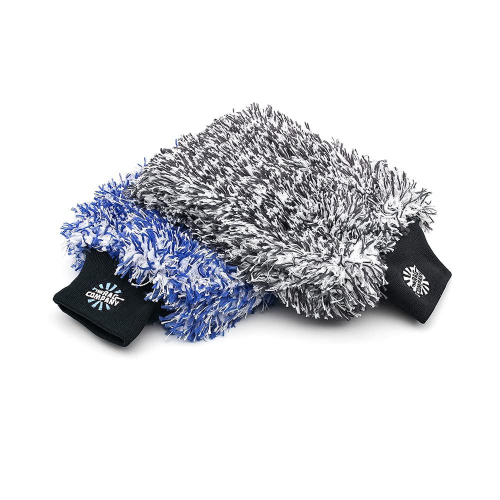 The Rag Company - Cyclone Ultra Wash Mitts - 70/30 'Gauntlet' Blend Korean Microfiber, Foam Padding, Scratch-Free, Lint-Free, Gr