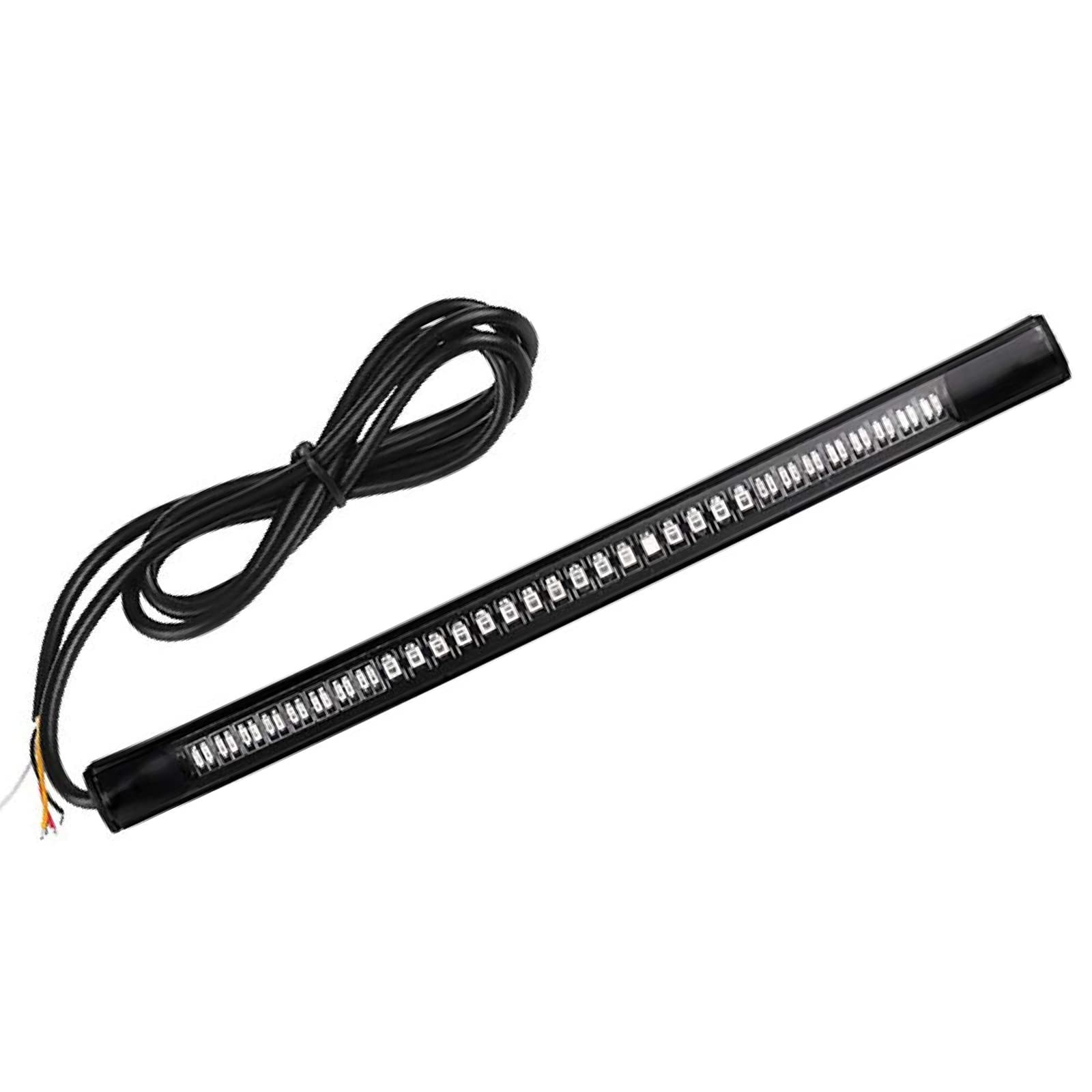 jaxiria Universal LED Strip Motorcycle Tail Lights with Turn Signals, 48LED 8    Flexible Brake Stop License Plate Lights Integr