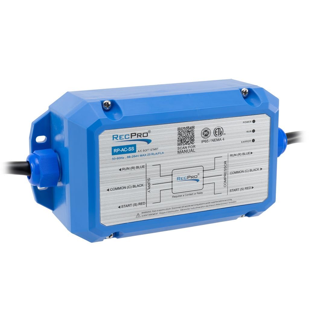 RecPro RV AC Soft Starter | Reduces Startup Current by 75% | Quiet Start | LED Fault Indicators | IP65 Weatherproof | Easy Insta