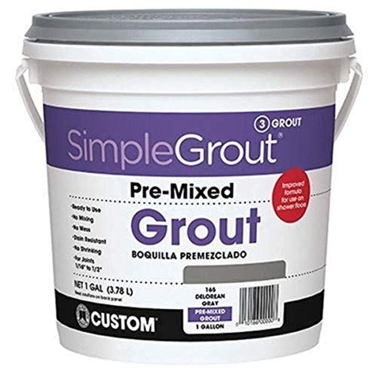 Custom Gallon, Bright White, PMG3811 1 Simple Premium Grout, 128 Fl Oz