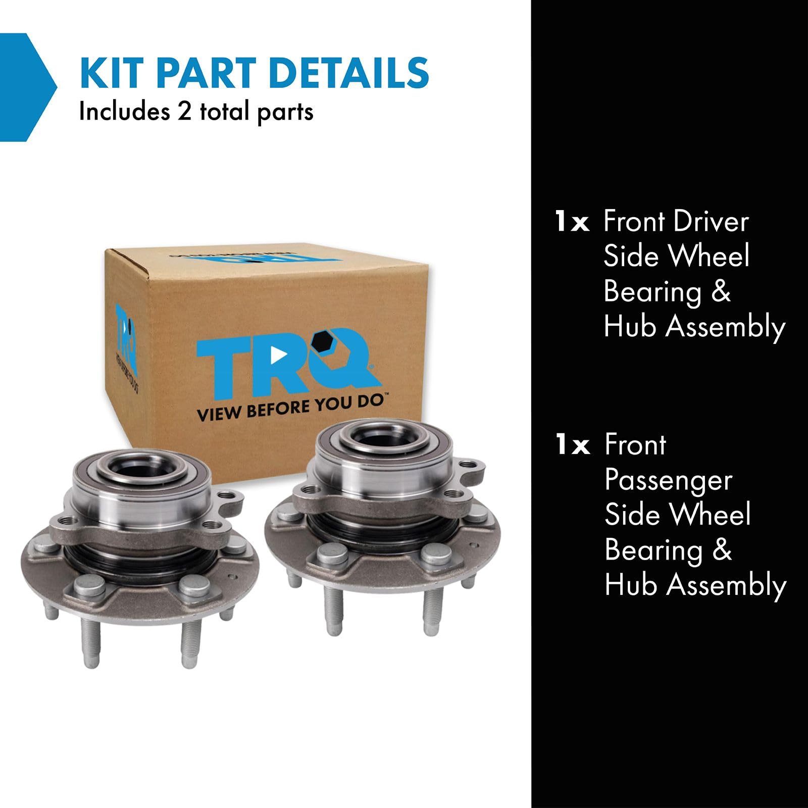 Trq Front Wheel Bearing & Hub Assembly Set Compatible With Silverado Tahoe Sierra Yukon
