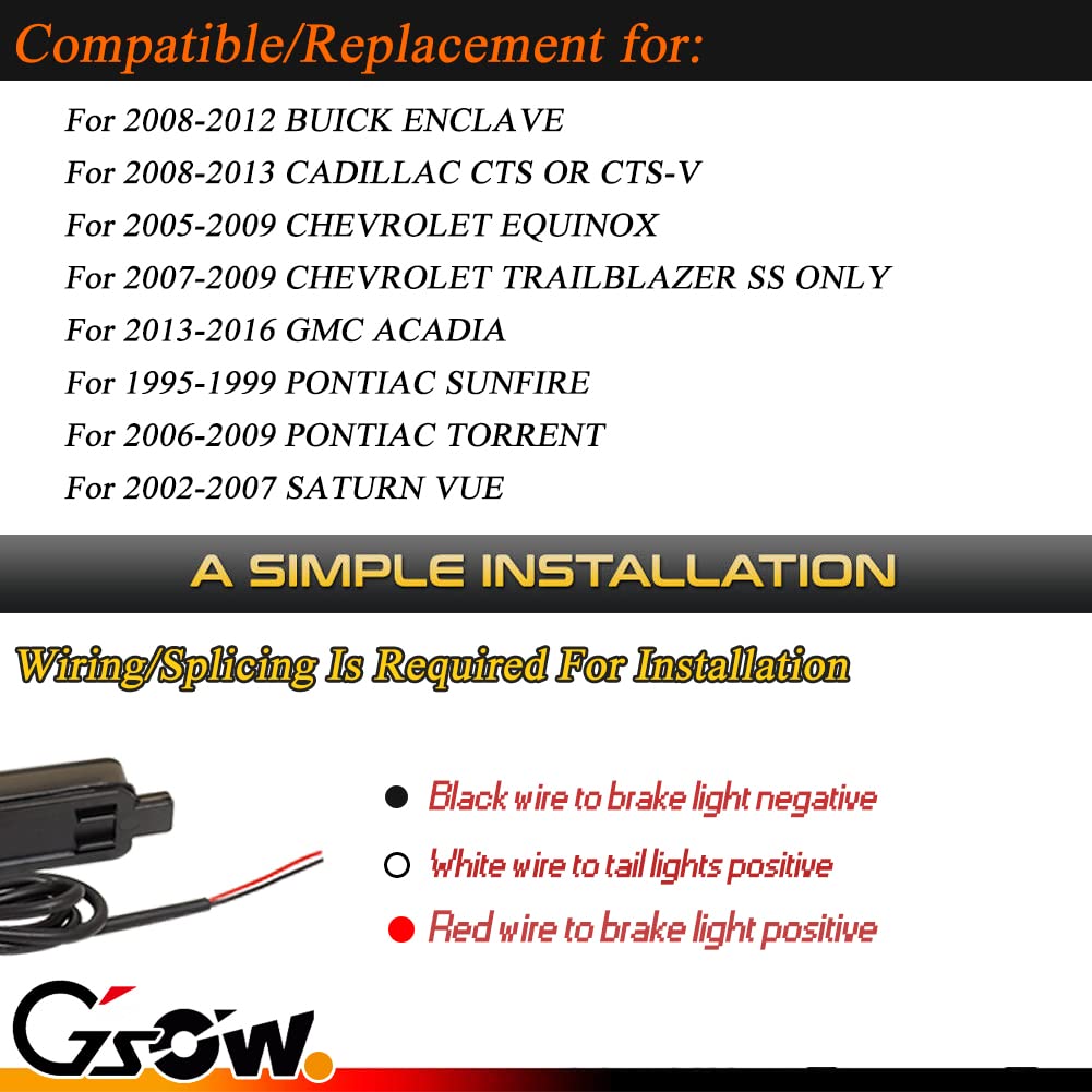 GSOWO [?????? ????????????] 2 PCS Smoked LED Rear Bumper Reflector Light for 2008-2013 Cadillac CTS/CTS-V, Rear Turn Signal Lamp