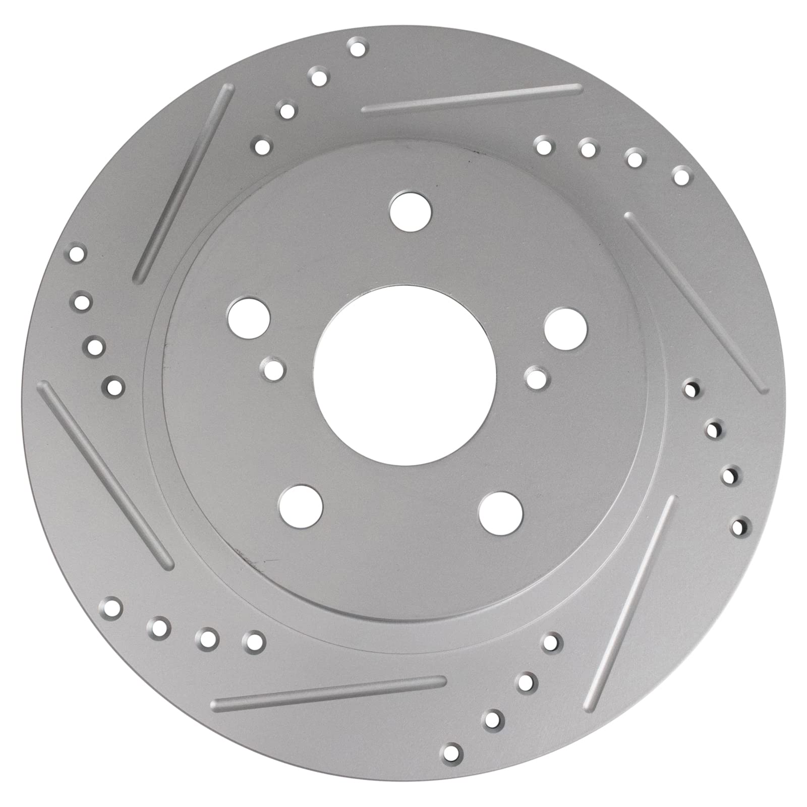 Trq Rear Performance Brake Rotors Set Solid Premium G-Coated Cross Drilled & Slotted Compatible With 2011-2016 Scion Tc