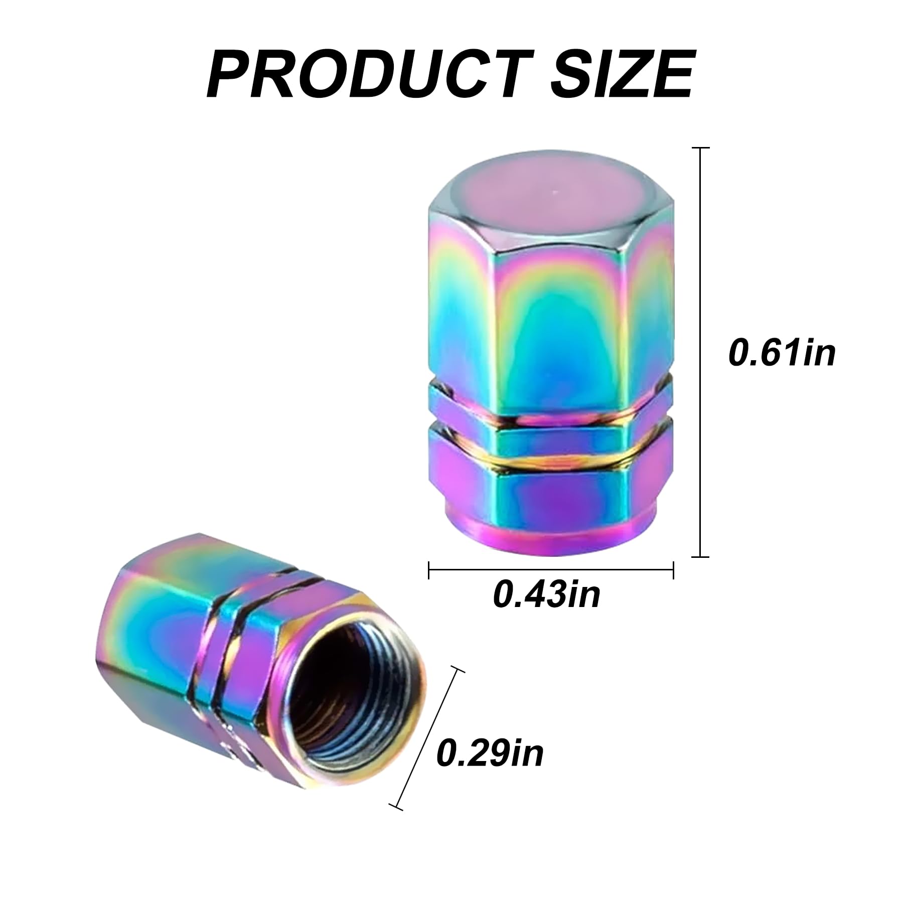 Alpmosn Colorful Aluminum Tire Stem Valve Caps Wheel Valve Covers Car Dustproof Tire Cap Cover Accessories, Universal For Suv, C