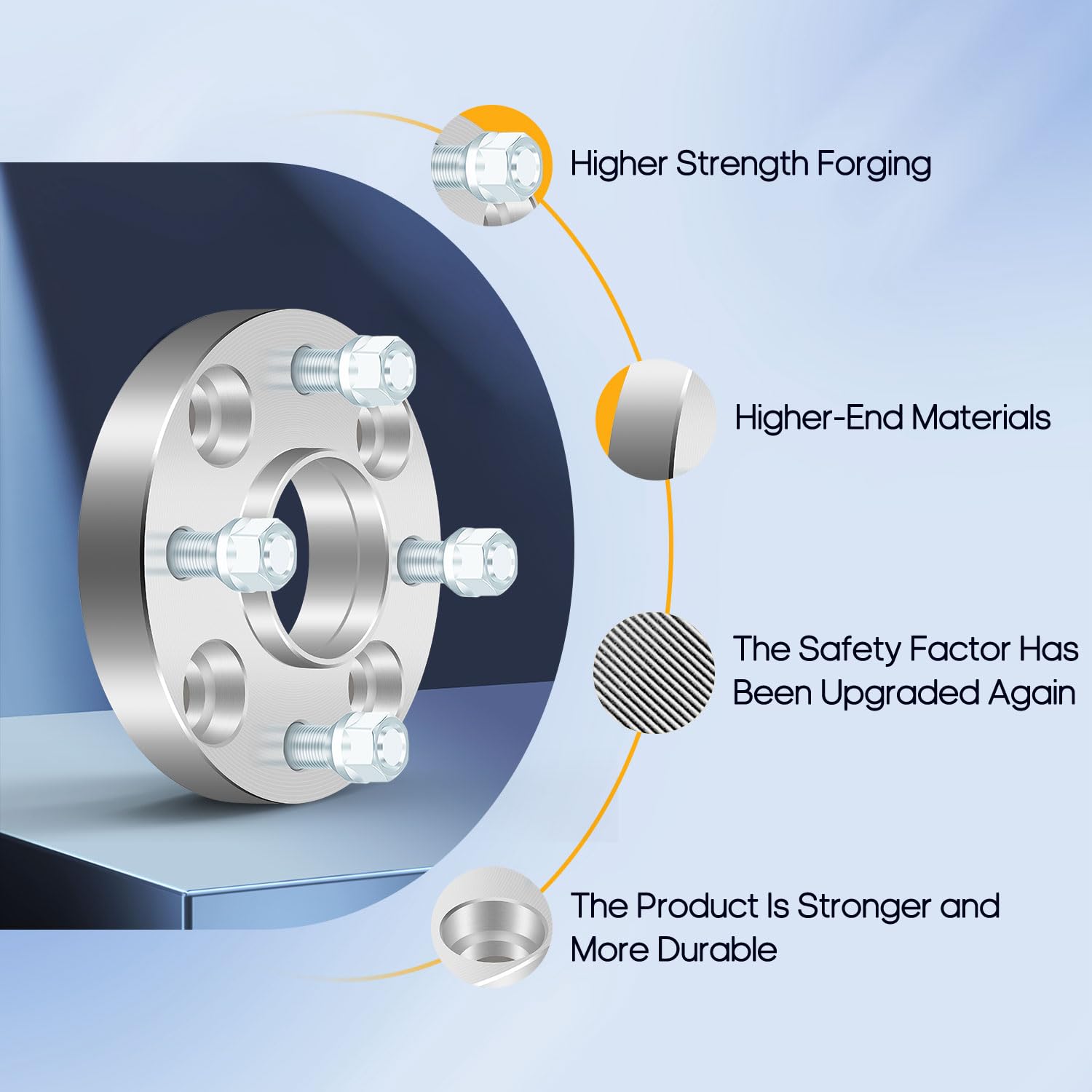 Ocpty 2Pcs 4X4.5 To 4X4.5 Wheel Spacers 1 Inch 12X1.25 Studs 66.1Mm Hub Bore Forged Hub Centric Wheel Spacers 4 Lug Fit For 200S