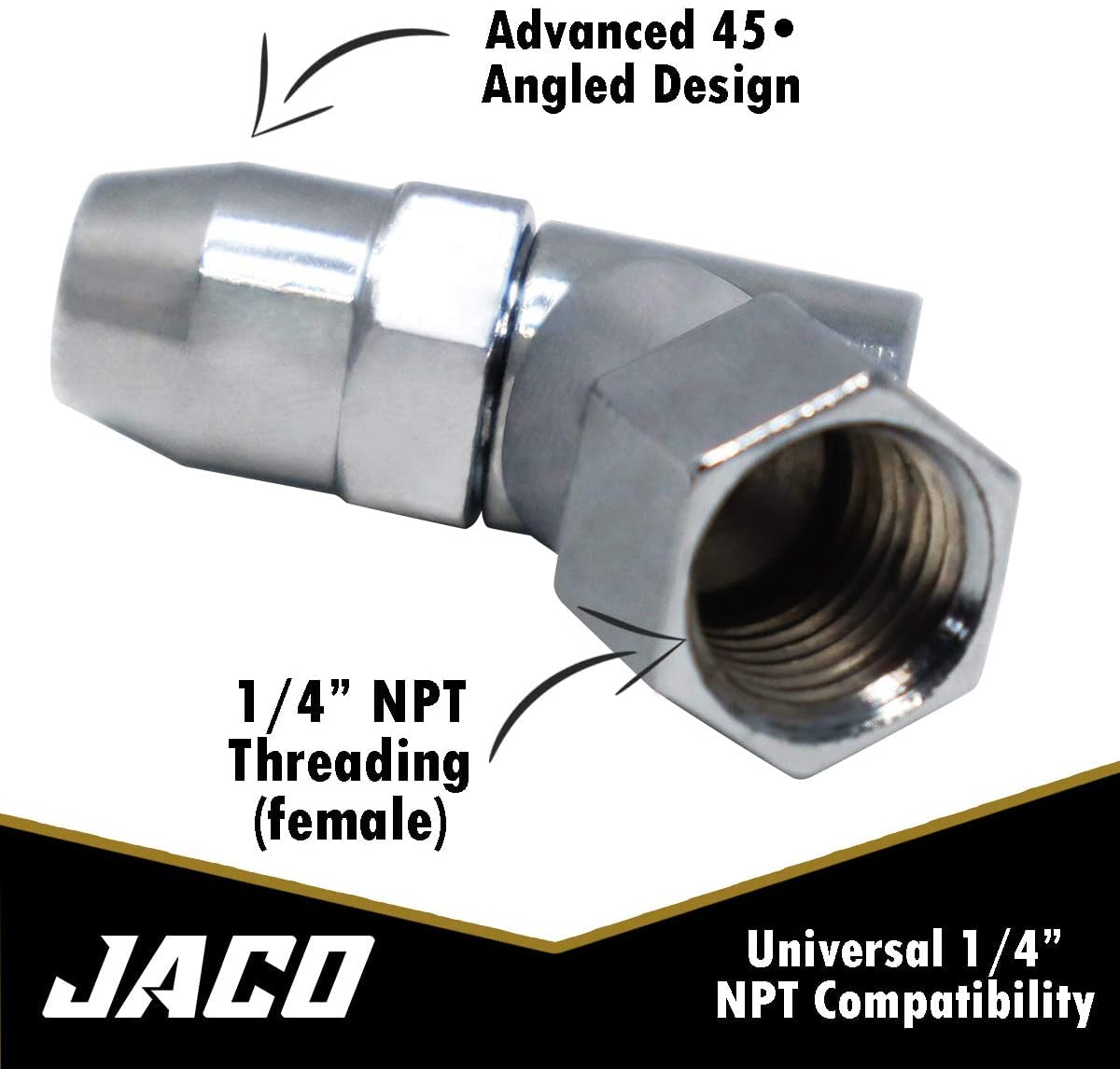 Jaco Advanced Angled Tire Air Chuck - 1/4' Npt (2 Pack) (Open Flow)