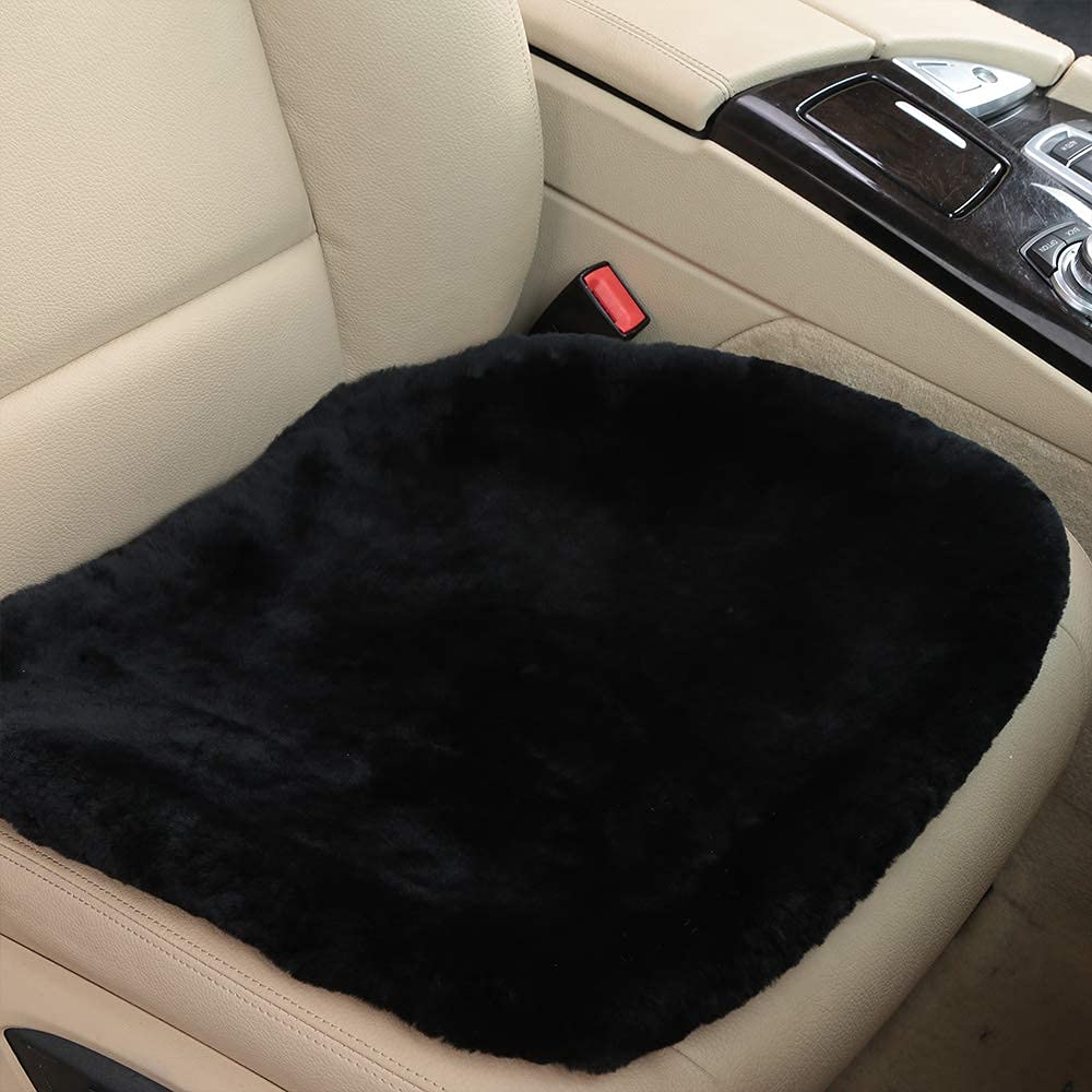 Ogland 20 Inchs Fluffy Genuine Australia Sheepskin Car Seat Cover For Auto Interior Accessories With Soft Fuzzy Wool Natural Fur