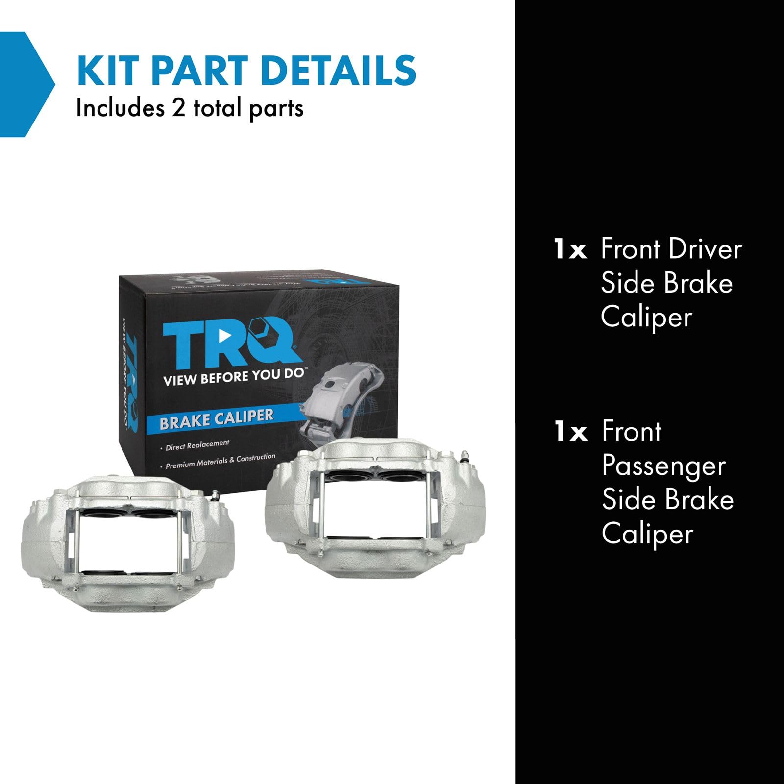Trq Front Brake Caliper Set Compatible With 2008-2015 Toyota Sequoia 2007-2015 Tundra