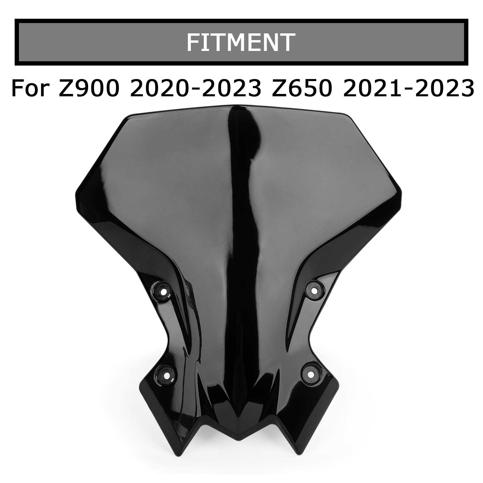 Psler Windshield For Z900 2021-2023 - Windshield Windscreen Baffle Air Wind Deflector Front Flyscreen For Z900 Z 900 2020-2023 Z650 2021-2023,Black