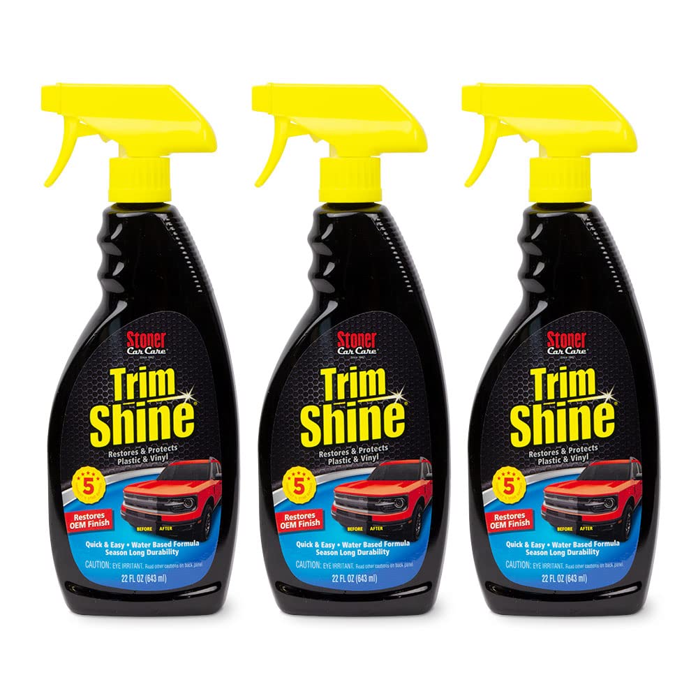 Stoner Car Care 92034-3Pk Trim Shine Vinyl And Plastic Spray Protectant Coating For Automotive Interior And Exterior Restores Oe