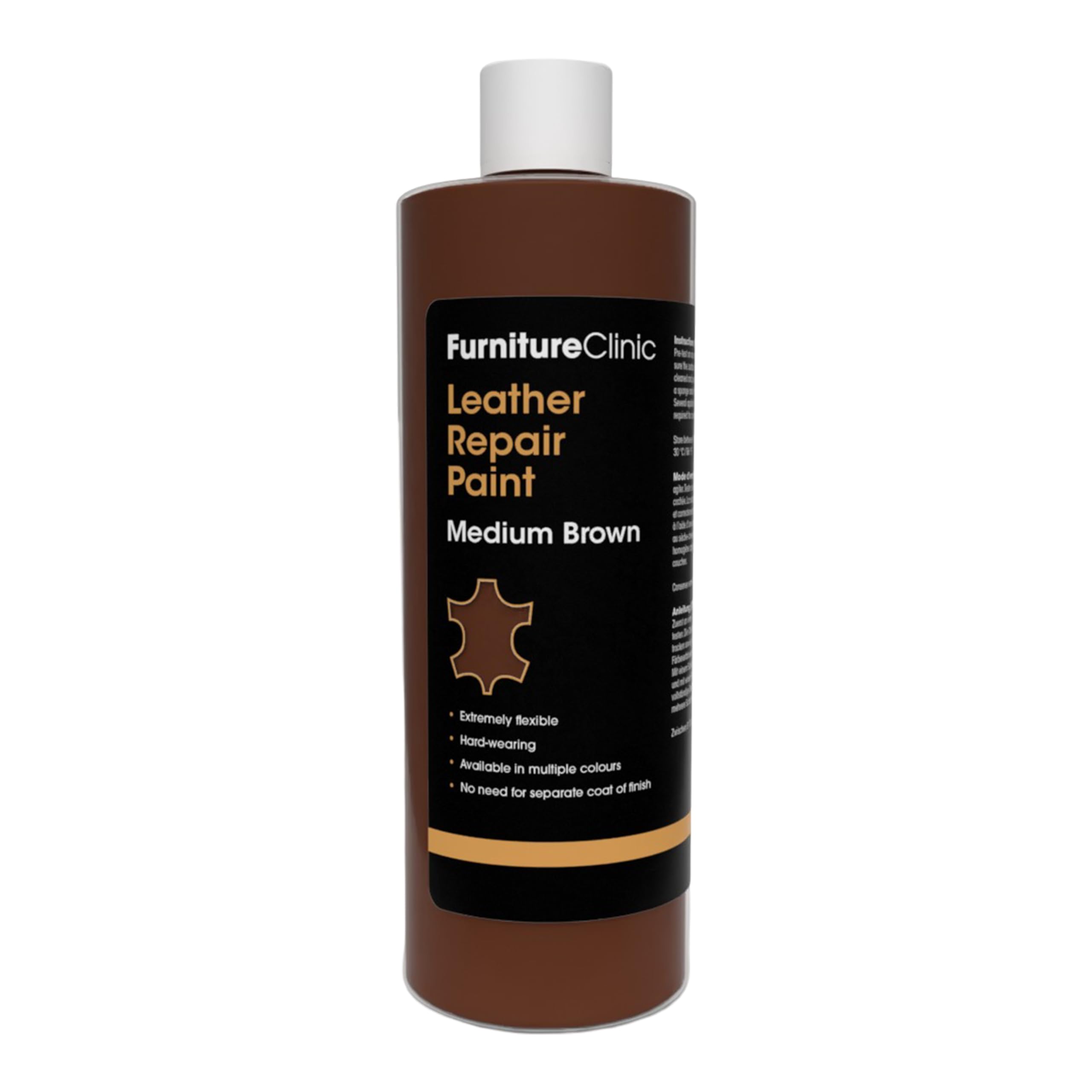 Furniture Clinic Leather Repair Paint | 2-In-1 Seal And Color | Use On Scratches, Tears, & Holes In Car Seats, Furniture | Quick