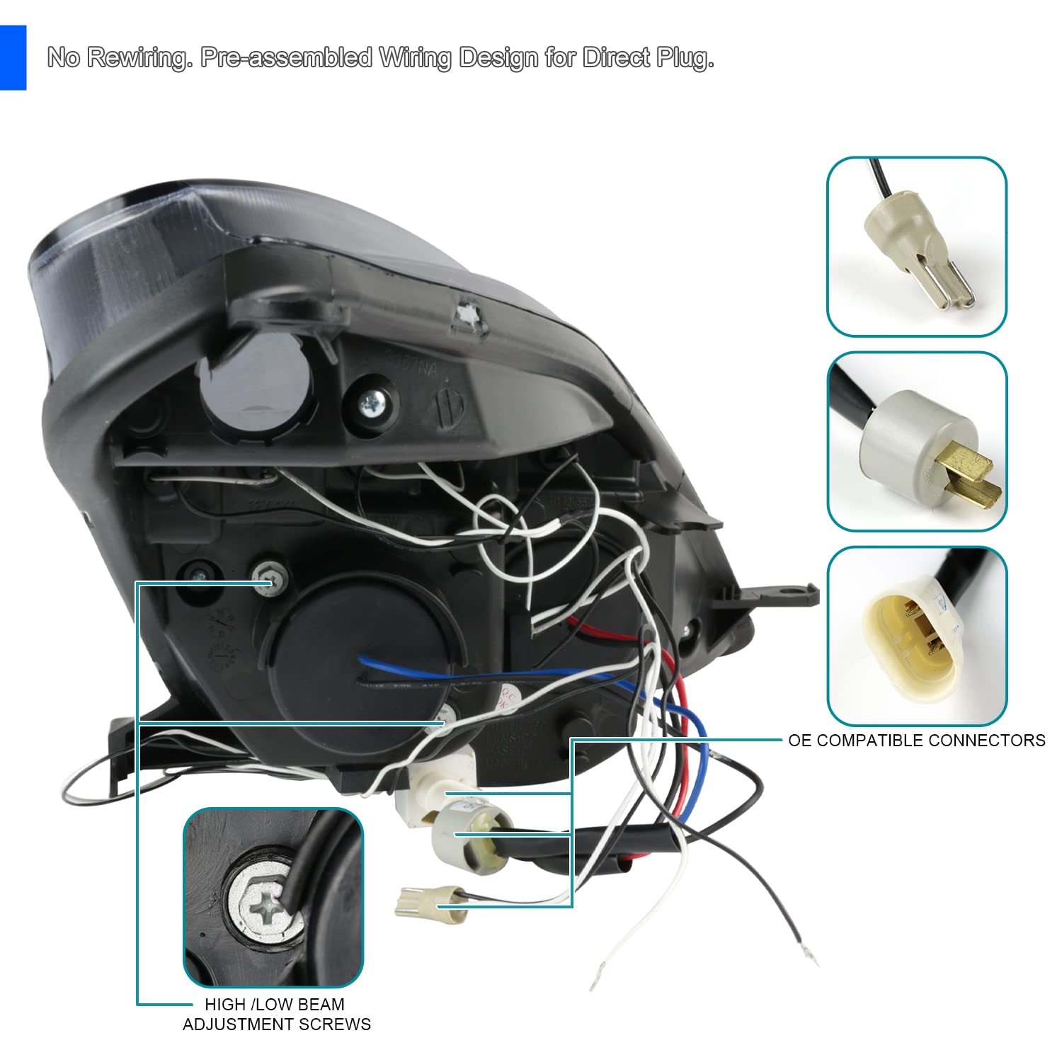 Spec-D Tuning Led Black Projector Headlights Compatible With 2000-2005 Toyota Celica, Left + Right Pair Headlamps Assembly