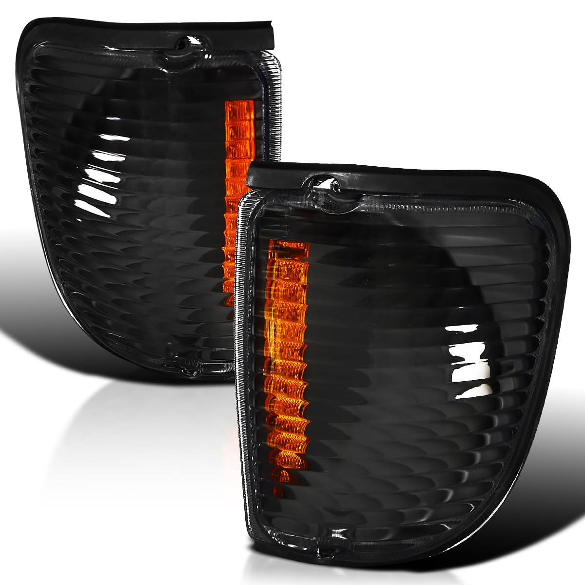 Spec-D Tuning Black Housing Clear Lens Corner Lights Compatible With 1992-2006 Ford Econoline Van E150 E250 L+R Pair Assembly