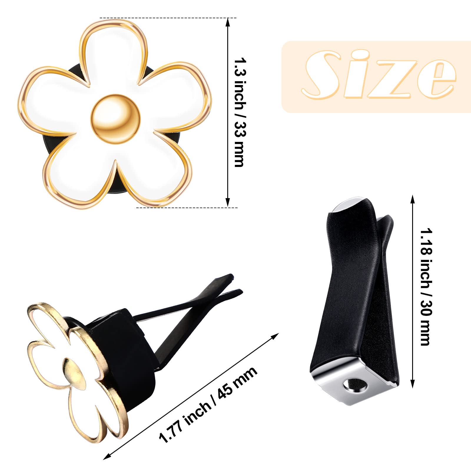 Frienda 6 Pcs Daisy Flower Air Vent Clip Accessories Air Conditioning Outlet Clip Car Air Freshener Dashboard Accessories Charm